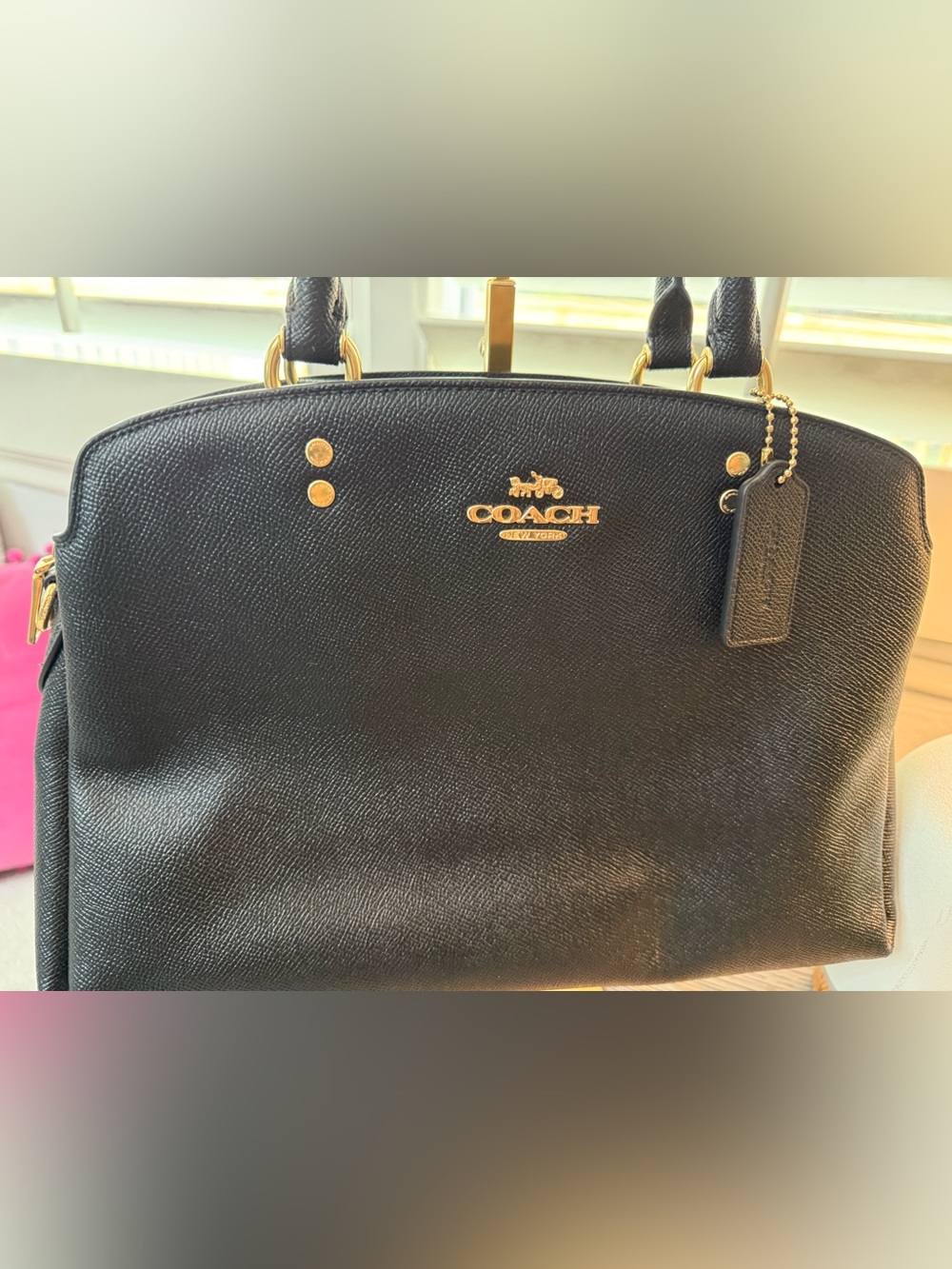 ✨ Coach Lillie Carryall in Black Crossgrain Leather (Style #91493) ✨